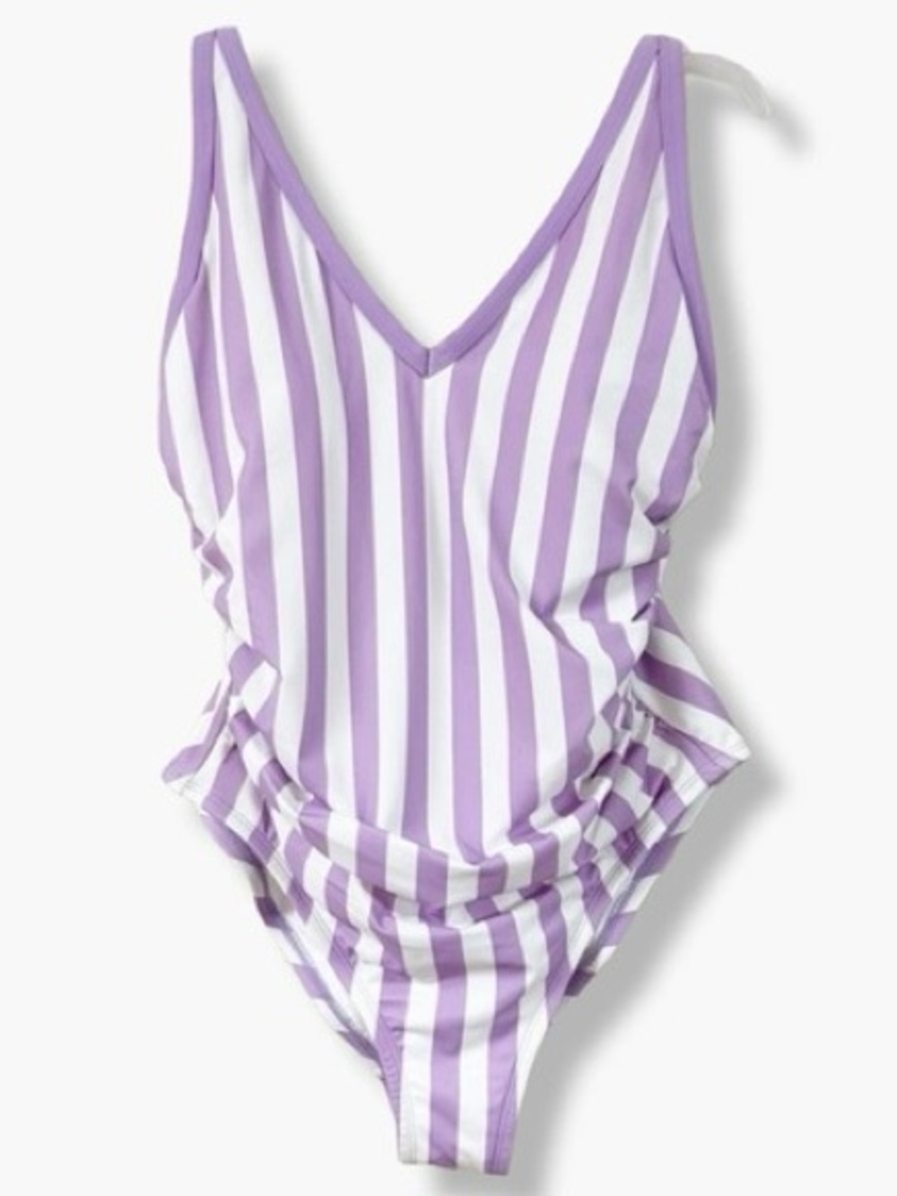 Kona Sol Purple White Stripe One Piece Swimsuit Size 14W NWT - Picture 13 of 14